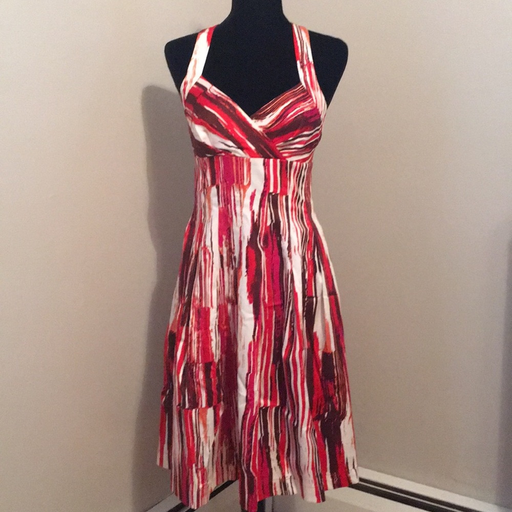 Calvin Klein Sleeveless abstract striped dress